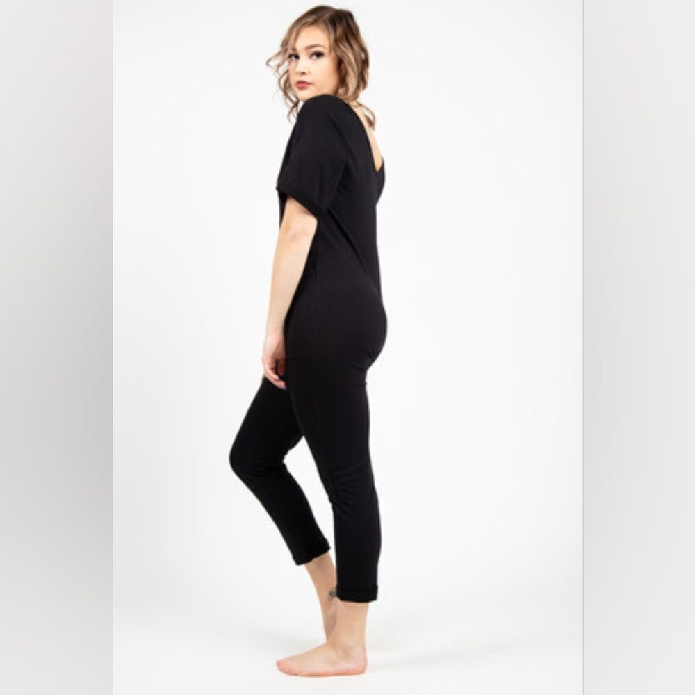Smash + Tess Black Aria Double V-Neck Romper Jumpsuit S